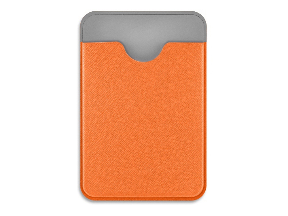 Чехол-картхолдер Favor на клеевой основе на телефон для пластиковых карт и и карт доступа, оранжевый-1