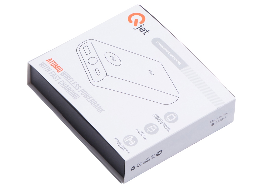 Внешний беспроводной аккумулятор 2-в-1 с функцией зарядки Apple Watch, QC/PD AtomIQ, 10000 мАч, черный-12