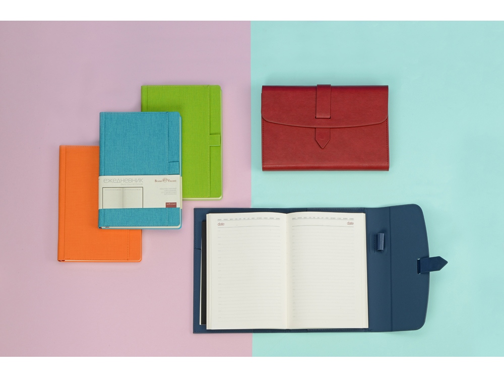 Ежедневник недатированный А5 Senate с магнитным клапаном, красный-6