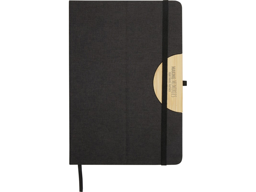 Laura подарочный набор из блокнота формата А5 в твердой обложке и шариковой ручки - сплошной черный-5