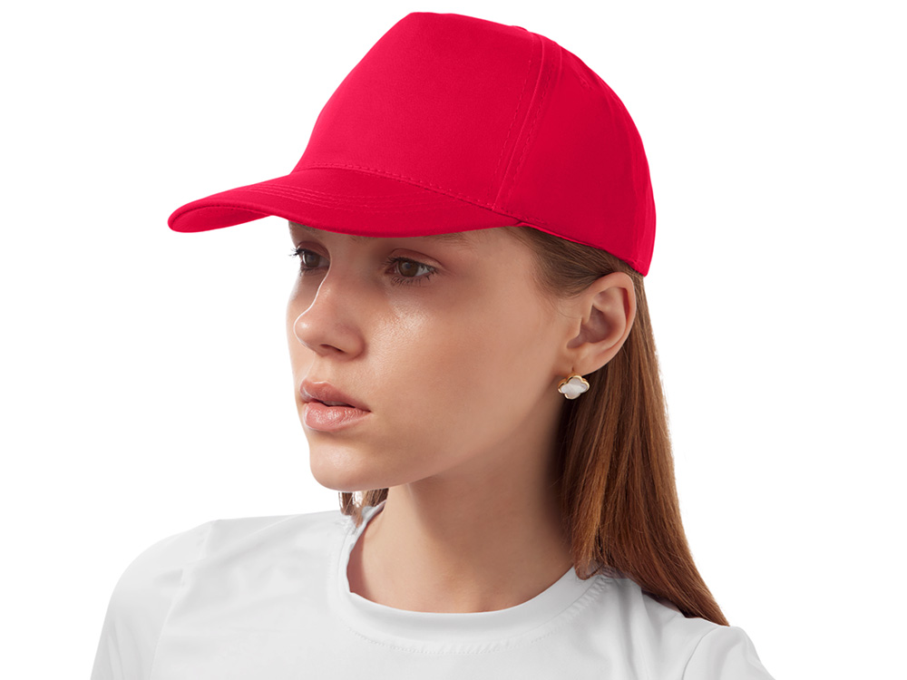 Бейсболка Мемфис 230 5-панельная, красная-2