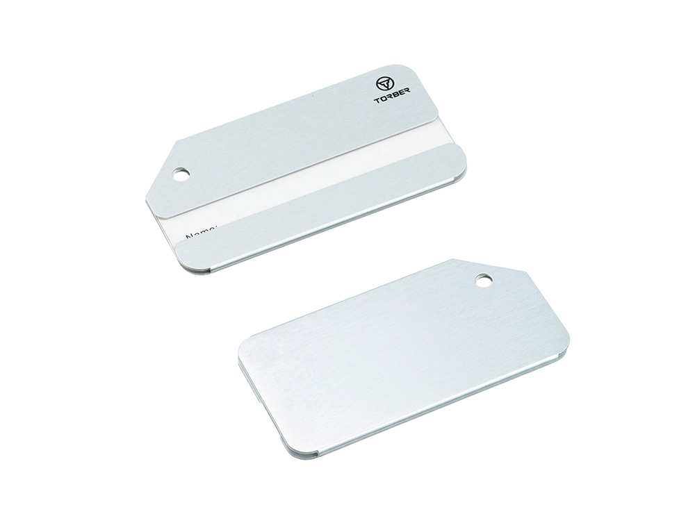 Бирка для багажа TORBER, серебристый, 8,0 х 4,0 см, алюминиевый сплав-1