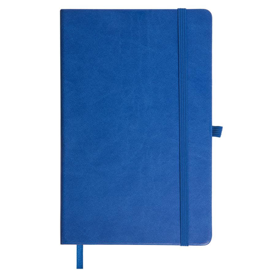 Бизнес-блокнот "Justy", 130*210 мм, синий, твердая обложка,  резинка 7 мм, блок-линейка, синий-1
