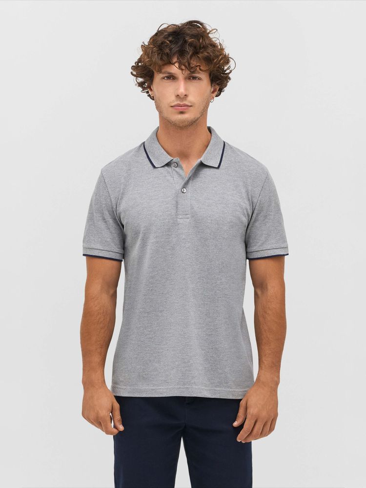 Рубашка поло унисекс Palermo, темно-синяя с белым-2