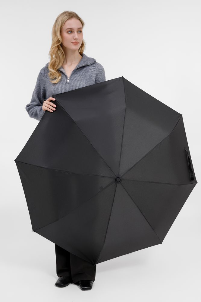 Зонт складной Fiber, черный-4