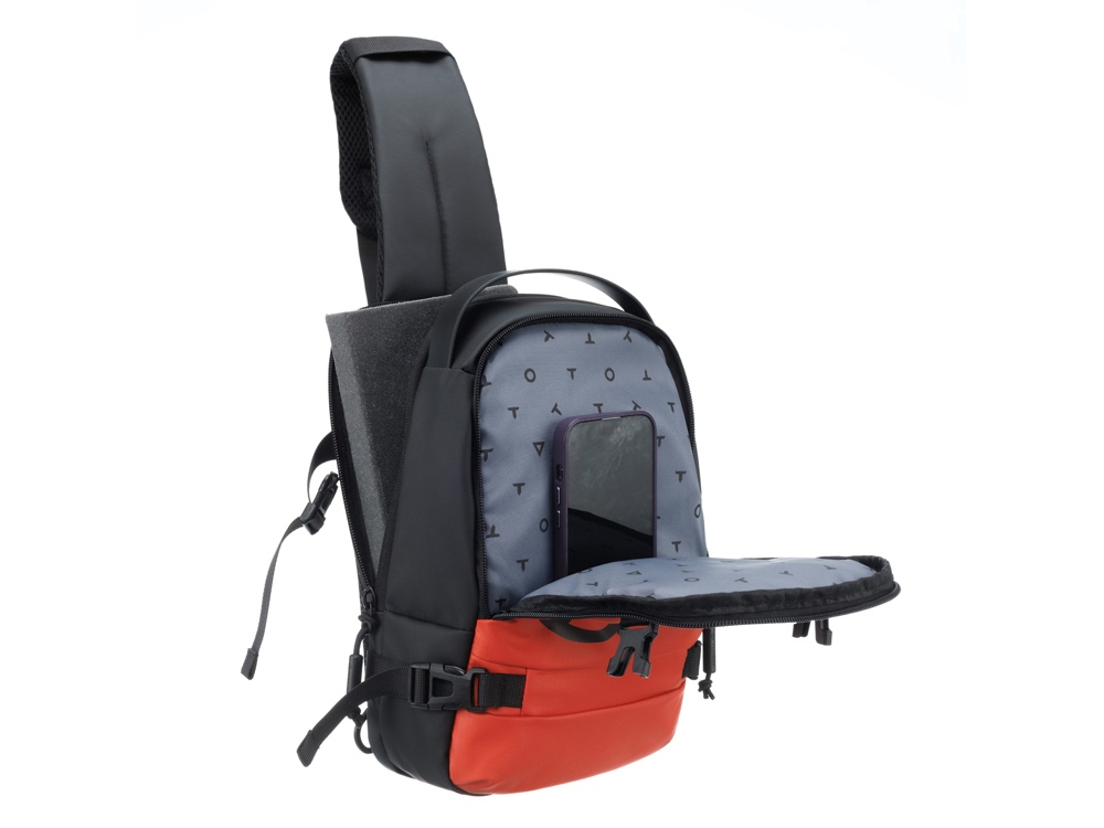 Рюкзак на одно плечо TORBER Xtreme, оранжевый/чёрный, 20 х 8 х 31 см, 5л-4