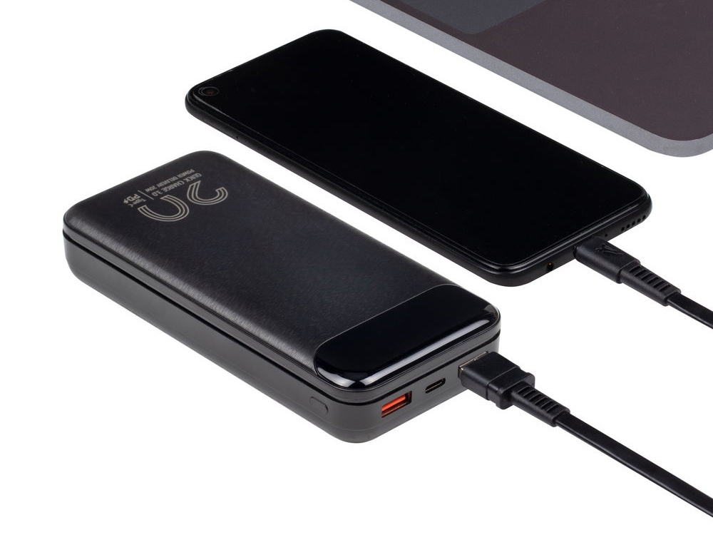 RIVACASE VA2580 (20 000mAh), QC/PD 20W внешний аккумулятор с дисплеем, черный /24-13