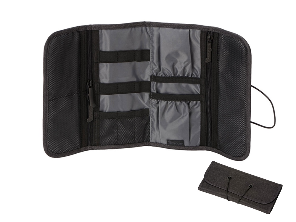 Органайзер District для электроники на резинке, темно-серый-0