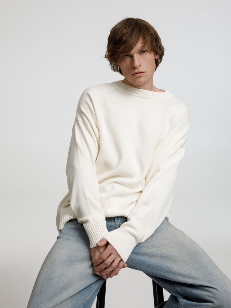 Джемпер оверсайз унисекс Stated в сумке, белый (молочный)-4