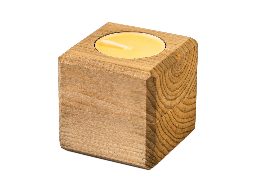 Свеча в декоративном подсвечнике, орех, манго-1