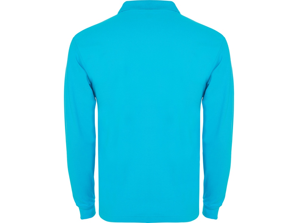 Рубашка поло Estrella мужская с длинным рукавом, бирюзовый-1