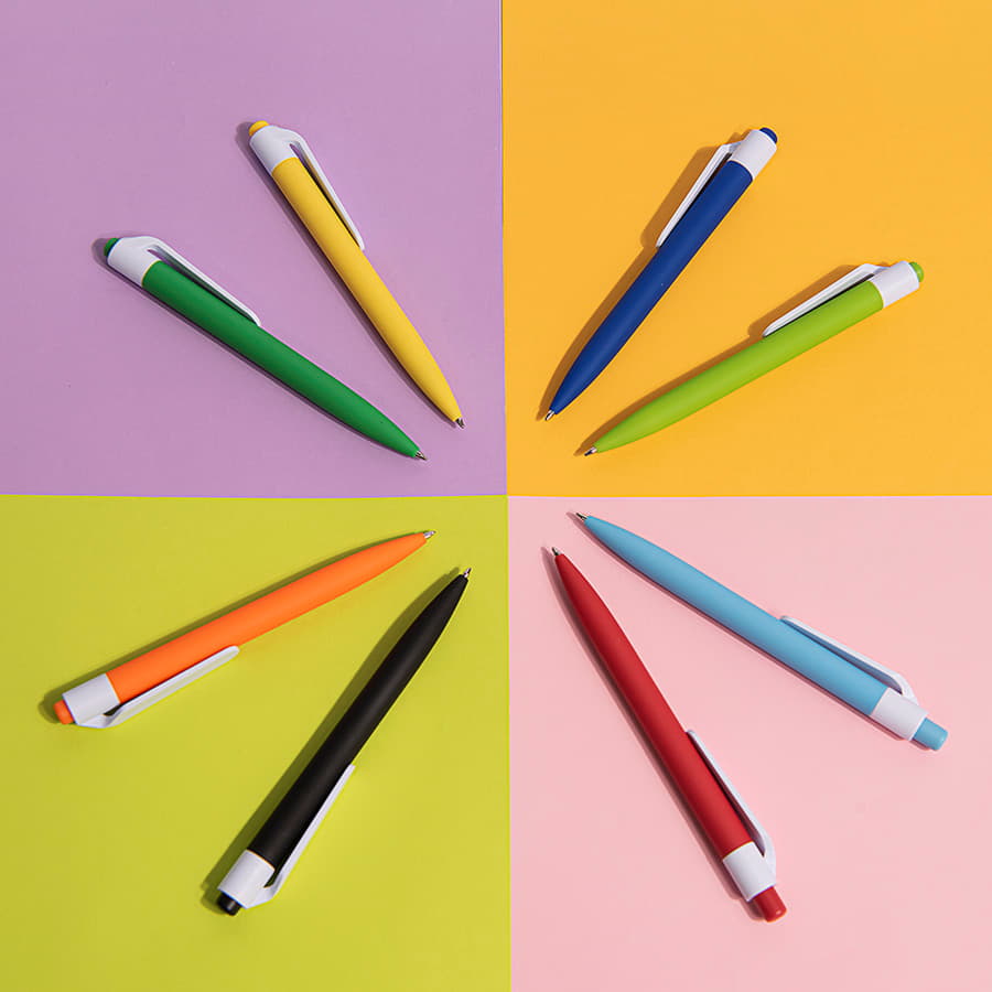 Ручка шариковая N16 soft touch, зеленое яблоко-3