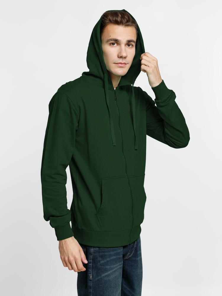 Толстовка на молнии с капюшоном Siverga 2.0, темно-зеленая-8