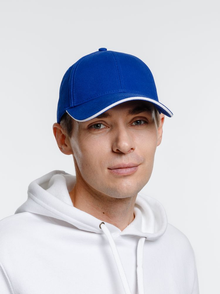 Бейсболка Spiker, ярко-синяя с белым-3