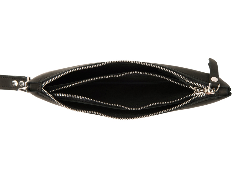 Барсетка кожаная, черный-7