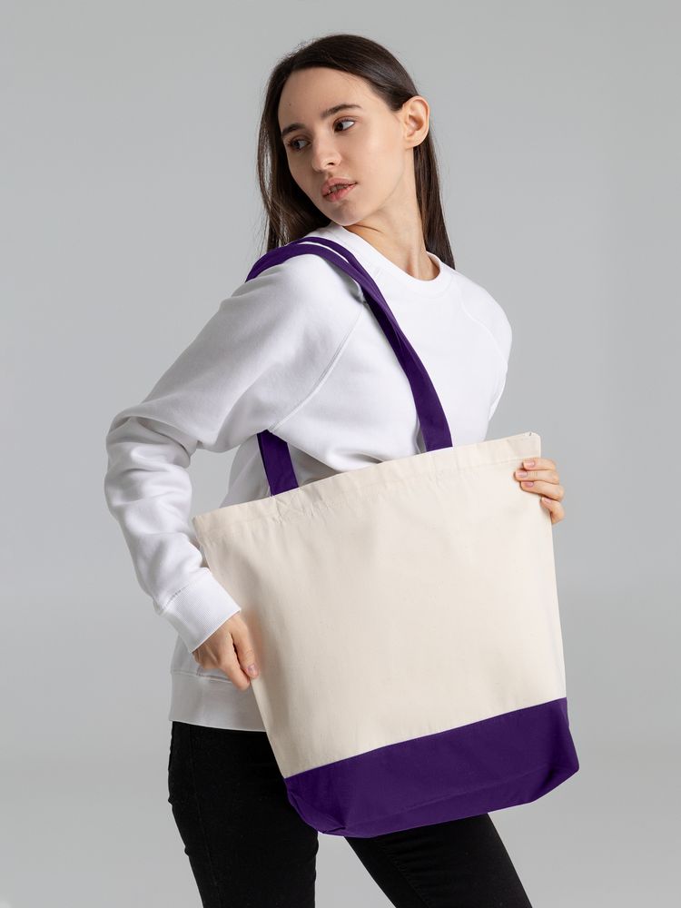 Холщовая сумка Shopaholic, фиолетовая-2