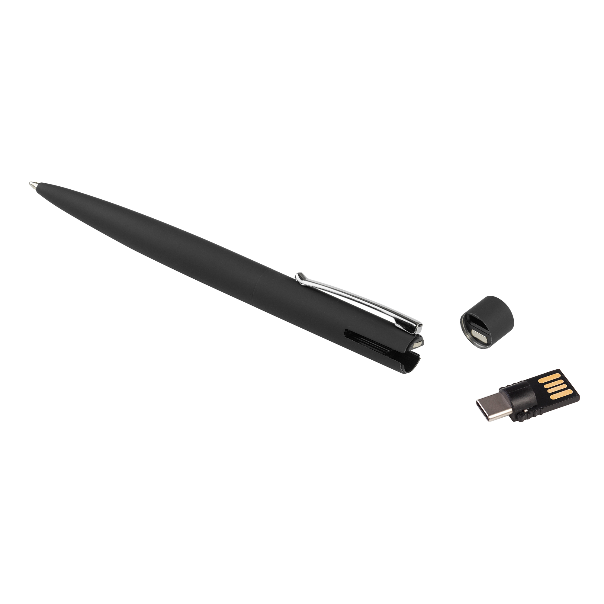 Ручка шариковая "Secret" с флеш-картой OTG 32Gb (USB2.0/Type-C), покрытие soft touch-3