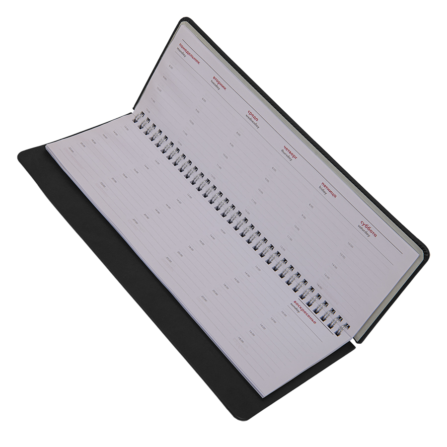 Планинг недатированный Bliss, размер 140х300 мм, в линейку, черный-4