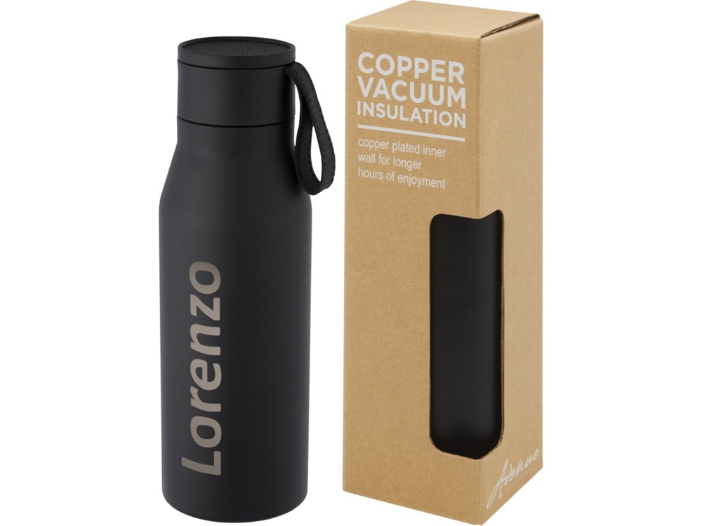 Ljungan Бутылка объемом 500 мл с медной вакуумной изоляцией, ремешком и крышкой, черный-8