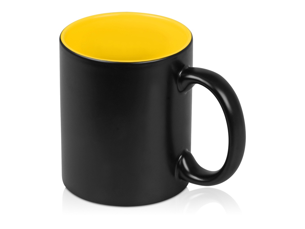 Кружка с покрытием для гравировки Subcolor BLK, черный/желтый-1