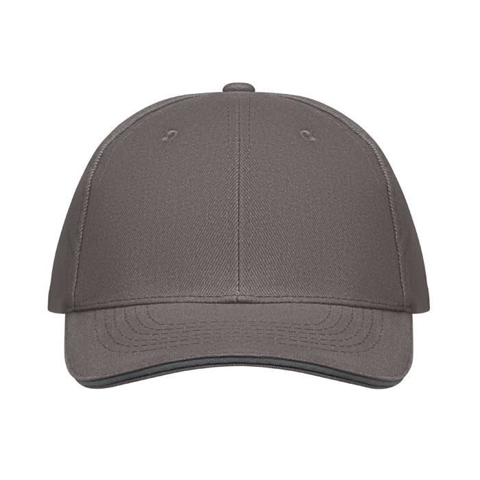 6 panel baseball cap, tемно-серый-3