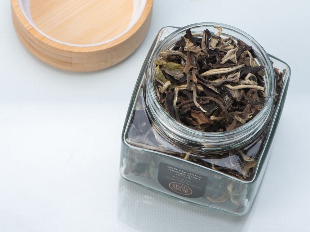 Чай белый, серия Ceremony, Бай Му Дань (белый пион), стеклянная банка-2