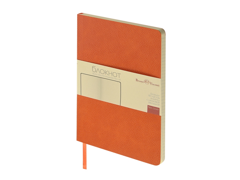 Блокнот А5 Megapolis Flex Loft, оранжевый-0