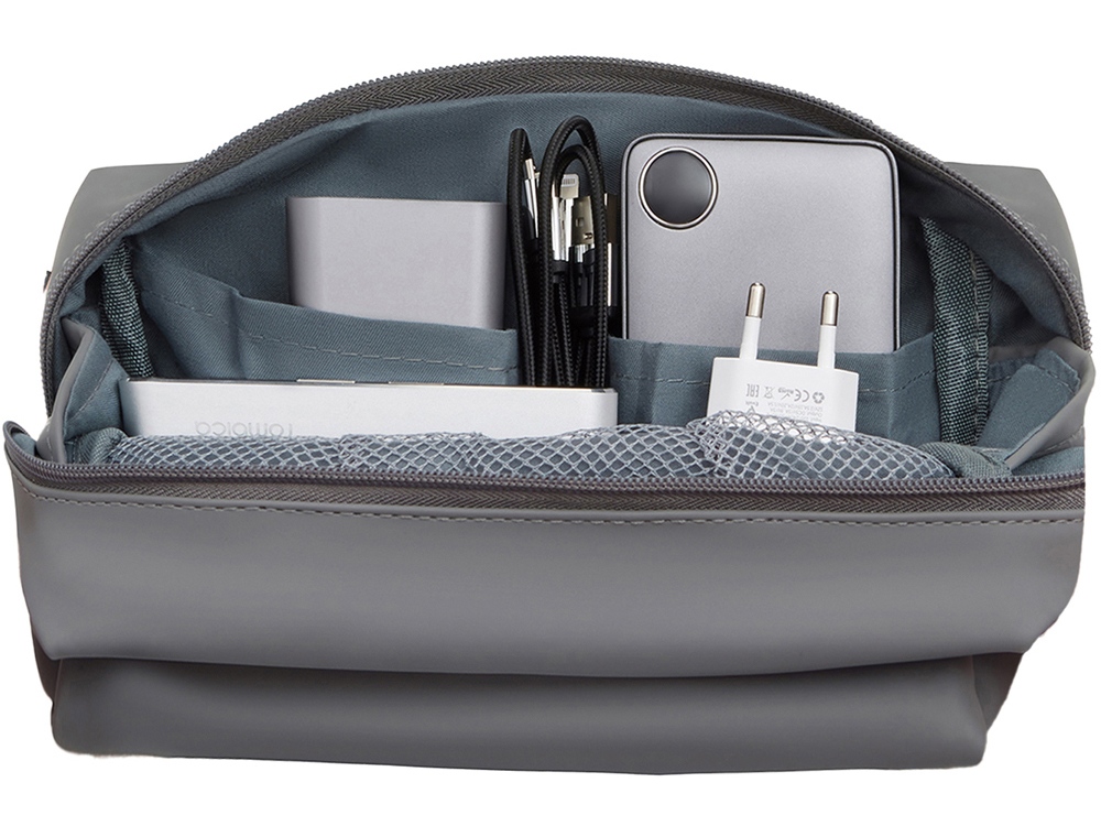 Органайзер для электроники и проводов из искусственной кожи Sofit, серый-1