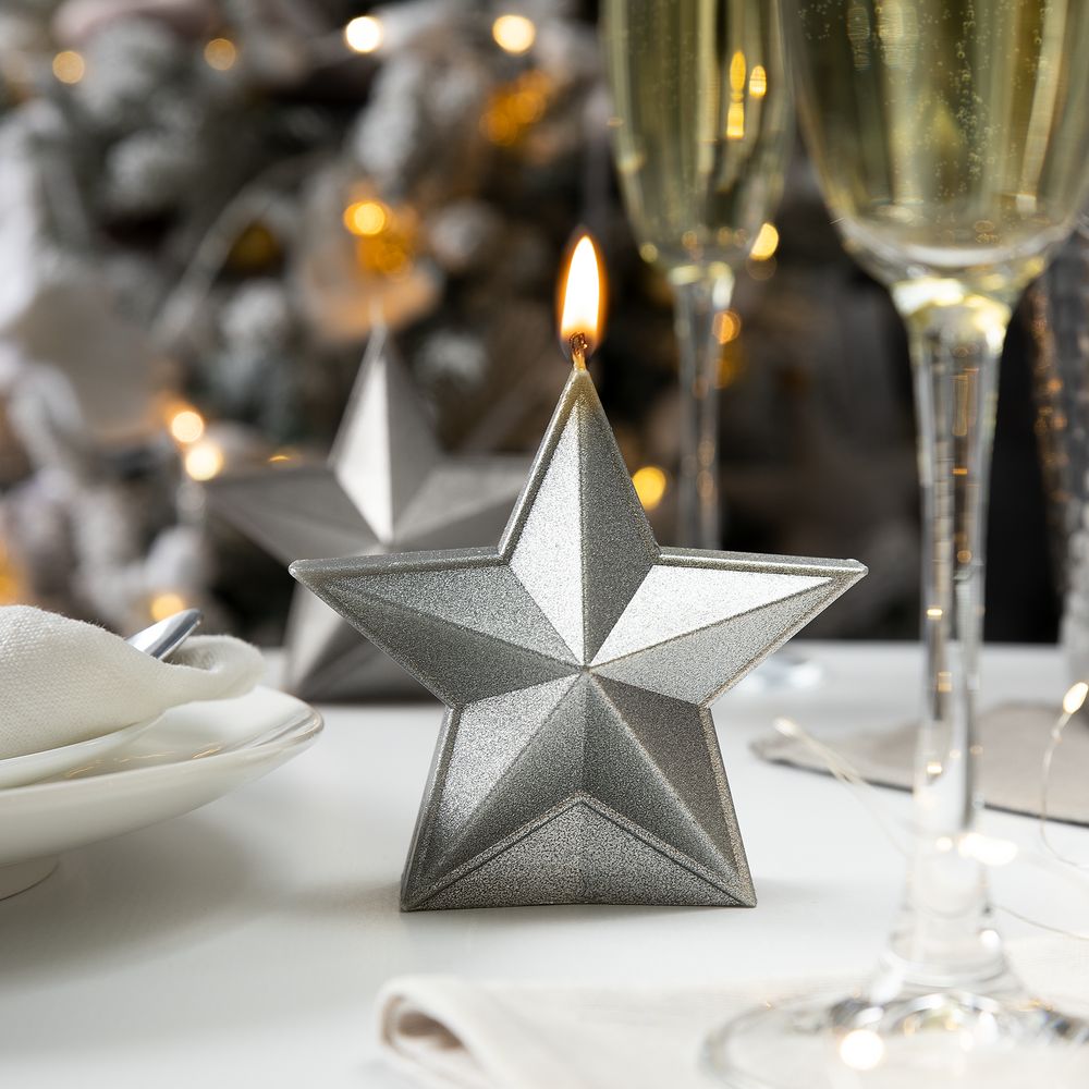 Свеча High Five, серебристая-2