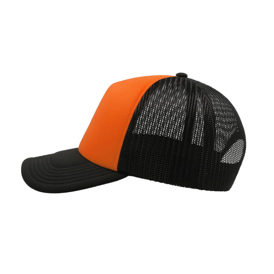 Бейсболка RAPPER, 5 клиньев, пластиковая застежка, оранжевый, черный-3
