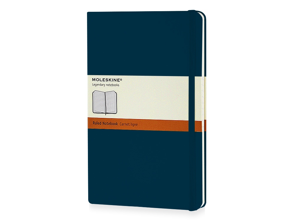 Записная книжка Moleskine Classic (в линейку) в твердой обложке, Large (13х21см), сапфир-0