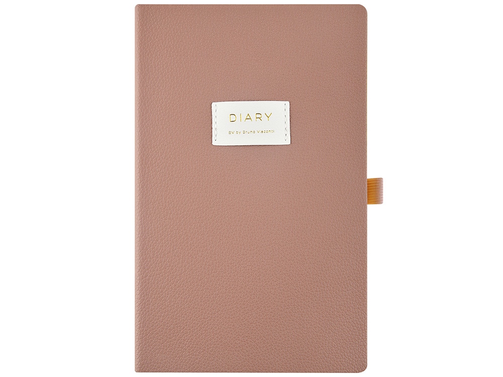 Ежедневник недатированный А5 Morandi. Пыльная роза с нашивкой, пыльно-розовый-1