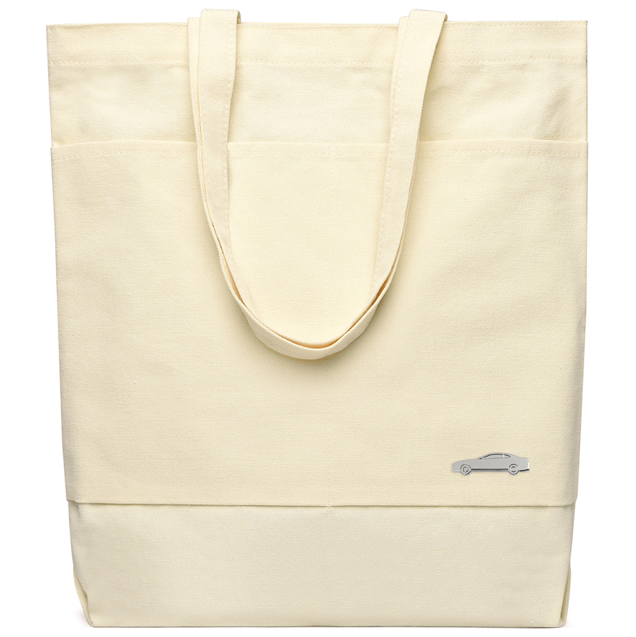 Сумка для покупок JETTA 325 г/м² с шильдом - машина, натуральный/шильд машина (серебро)-0