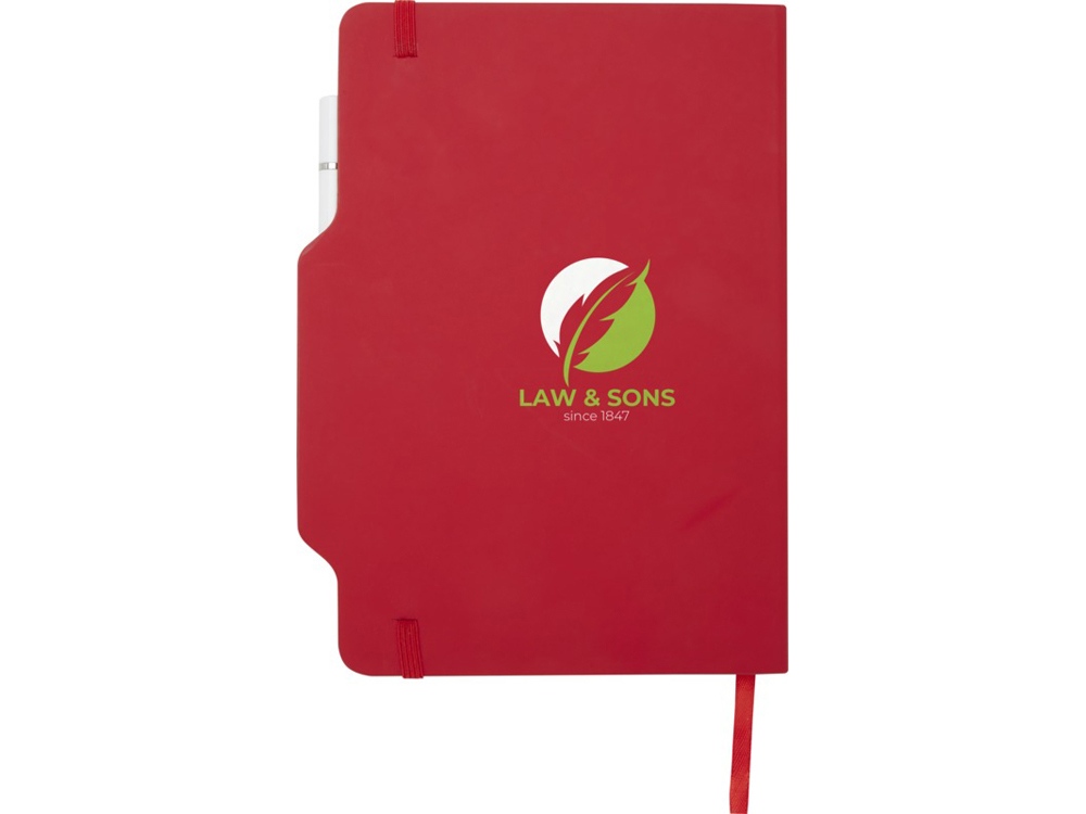 Nexus блокнот формата А5 в твердой обложке с ручкой и карандашом - Красный-5