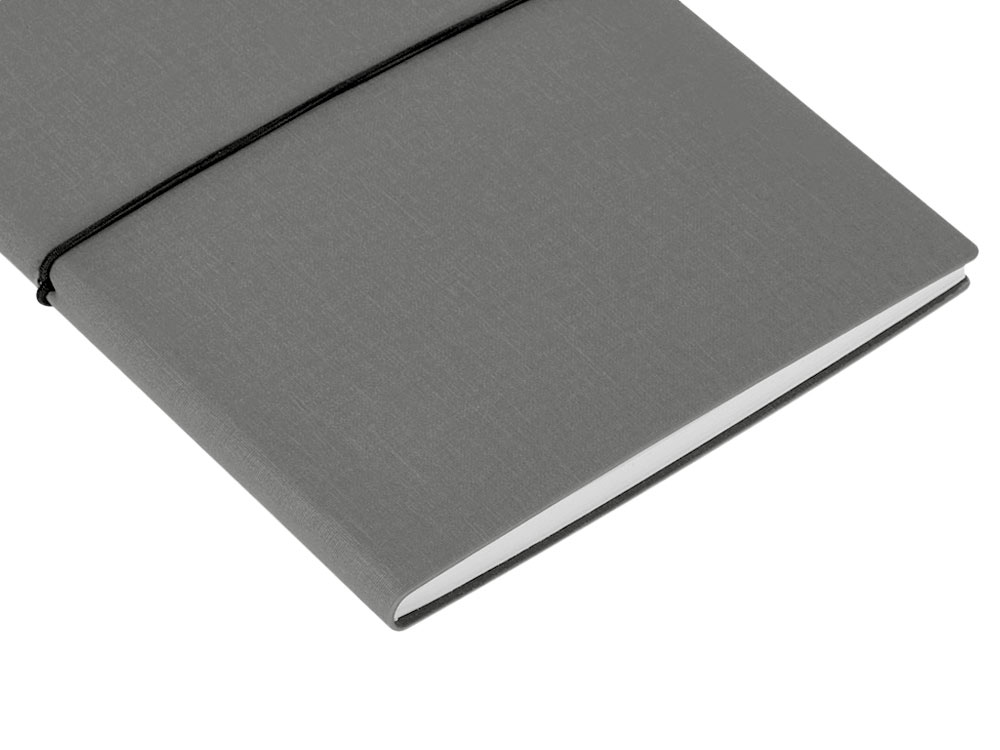 Блокнот Horizon с горизонтальной резинкой, гибкая обложка, 80 листов, серый-4