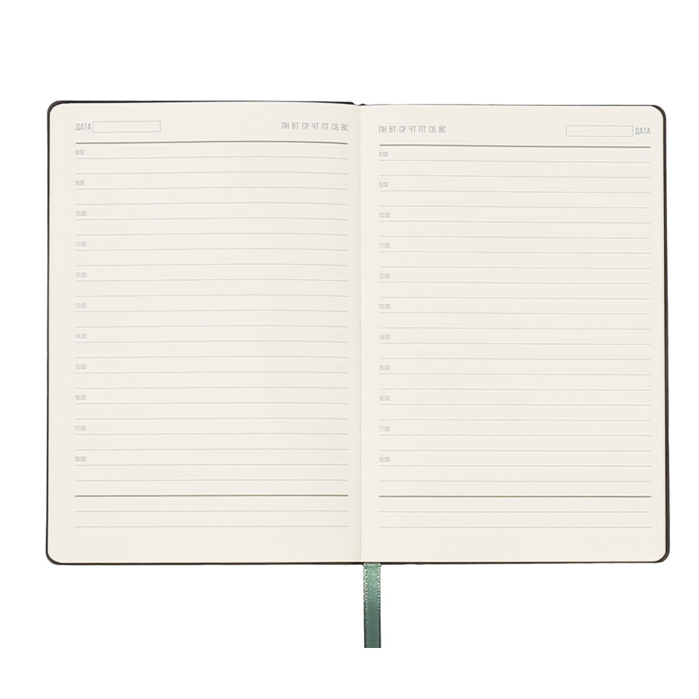 Ежедневник A5 недатированный Simflex в мягком переплёте, Зелёный-4