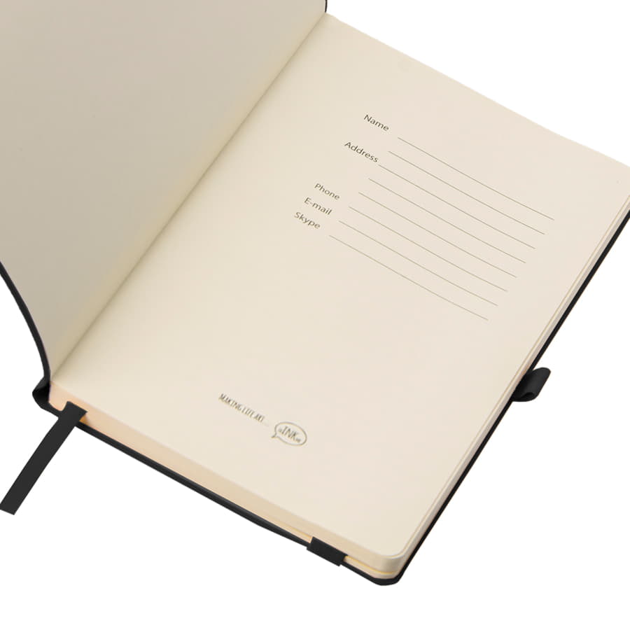 Бизнес-блокнот GRACY на резинке, формат А5, в линейку, черный-4