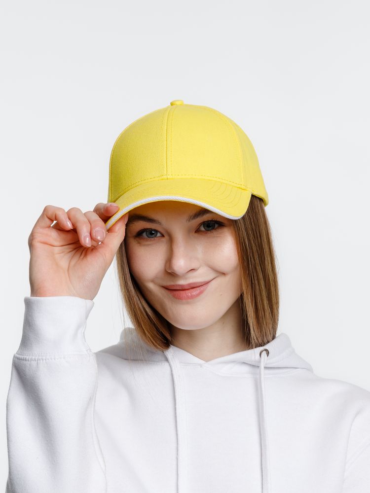 Бейсболка Spiker, желтая с белым-6