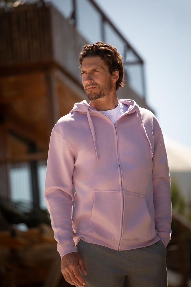 Толстовка мужская на молнии с капюшоном Amsterdam, красная-2