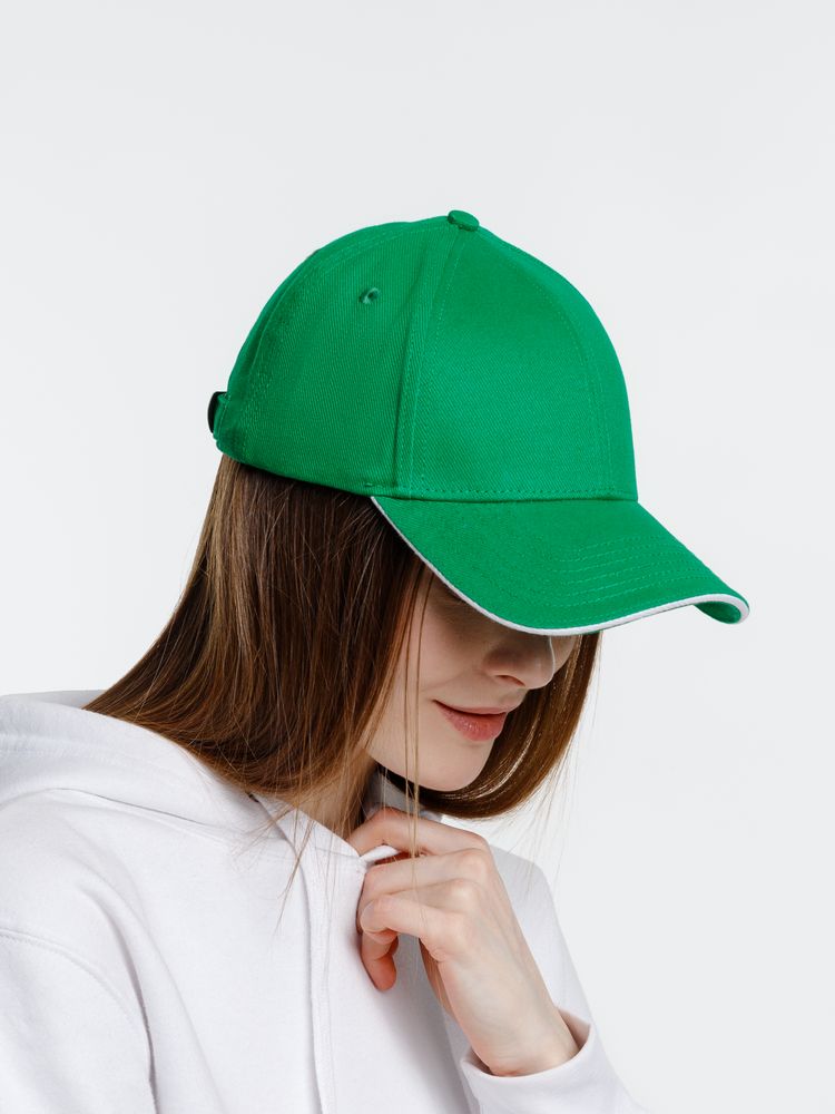 Бейсболка Spiker, зеленая с белым-6