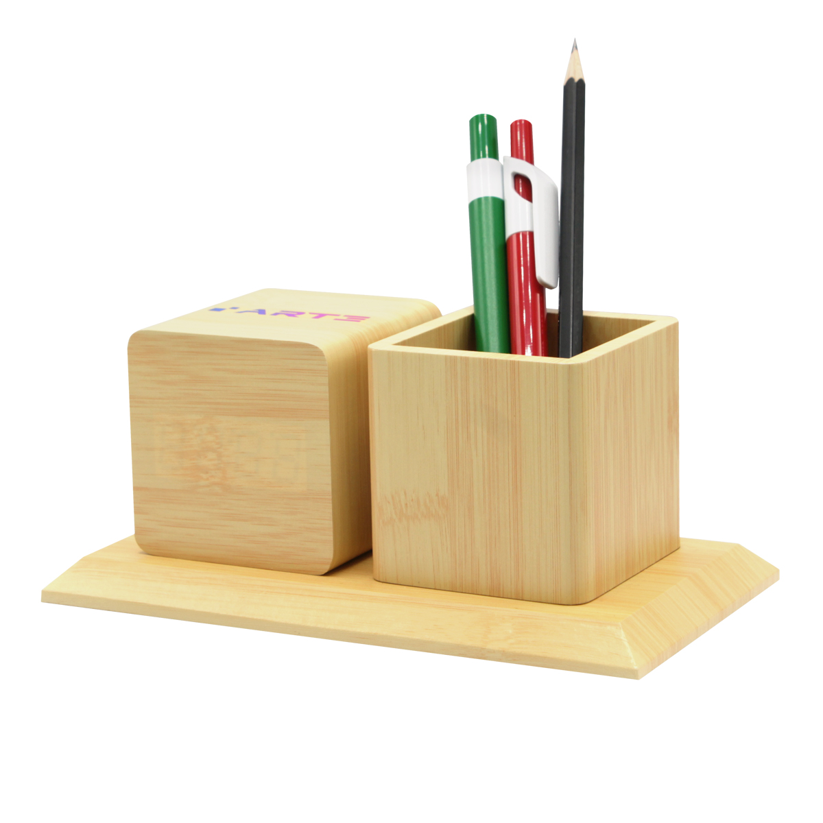 Многофункциональные часы – погодная станция с карандашницей, Коричневый-3