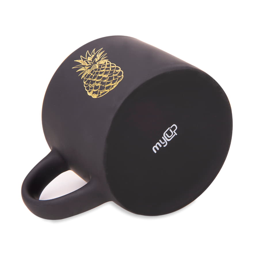 Кружка YASNA с покрытием SOFT-TOUCH, черный с желтым, 310 мл, фарфор, черный, желтый-1