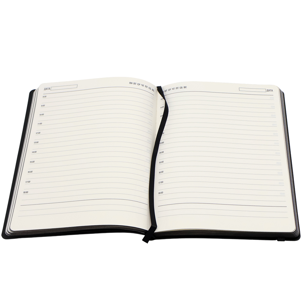 Ежедневник A5 недатированный Dante в мягком переплёте софт-тач, Черный-2