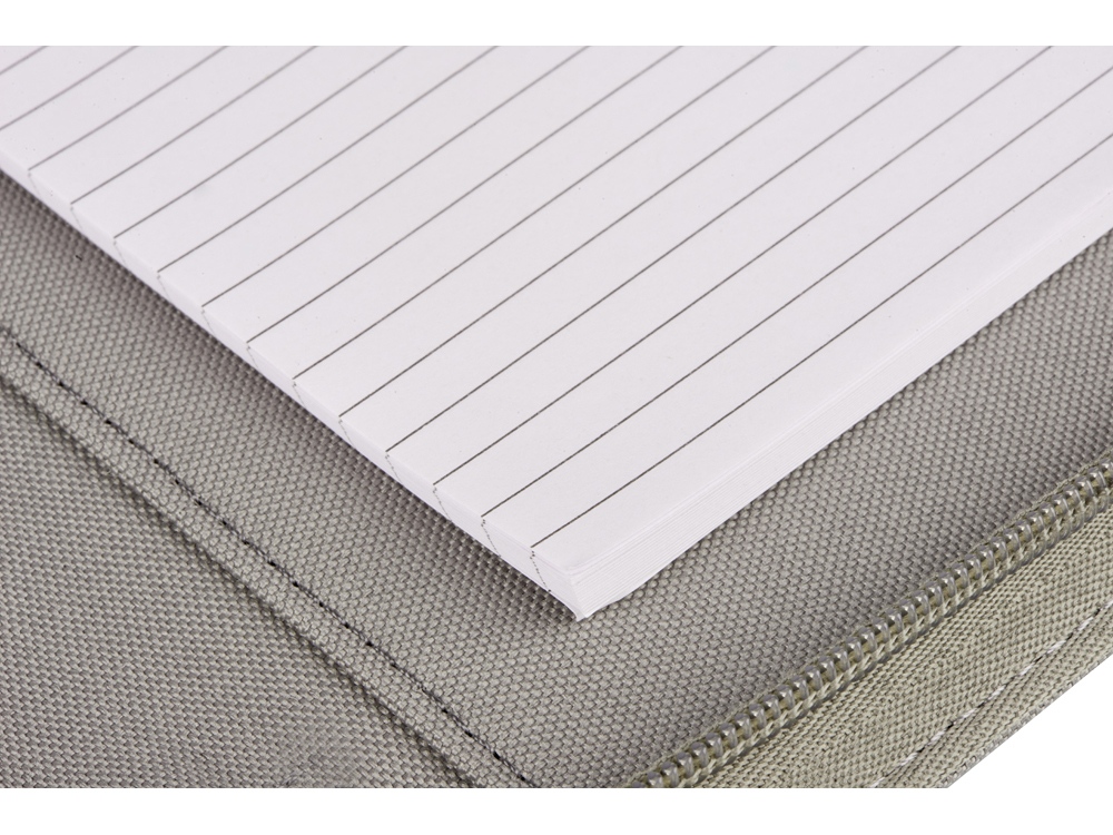 Портфолио А4 из RPET на молнии Harvey, 40 л FSC бумаги, серый-7