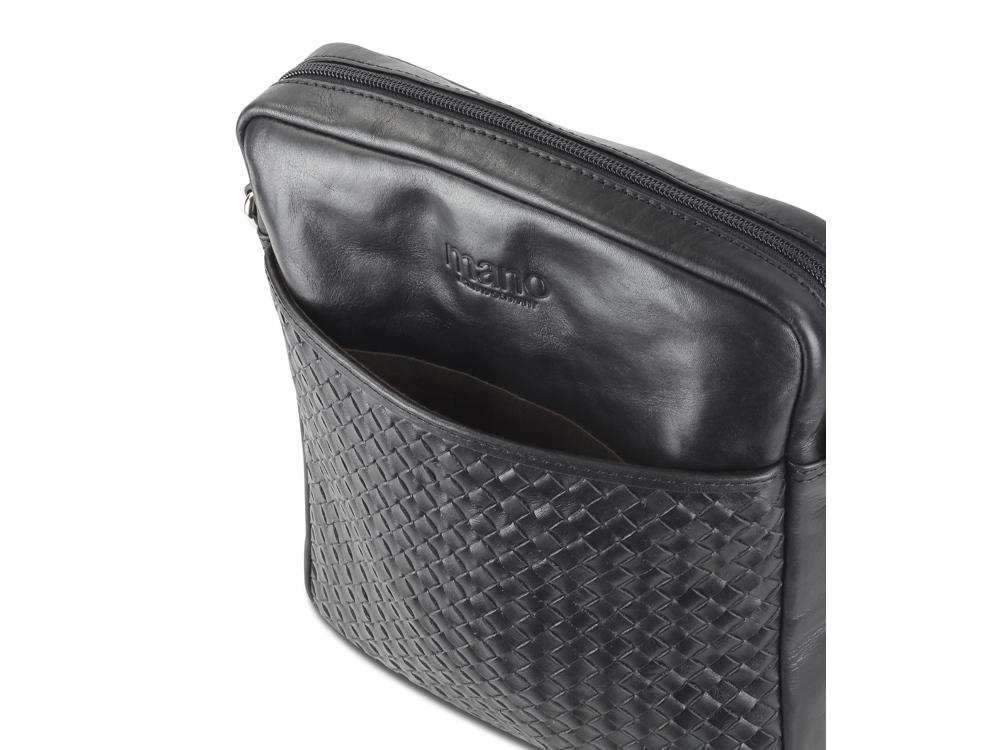 Сумка через плечо Mano Don Luca, натуральная кожа в черном цвете, 23 х 26,5 х 4,5 см-4