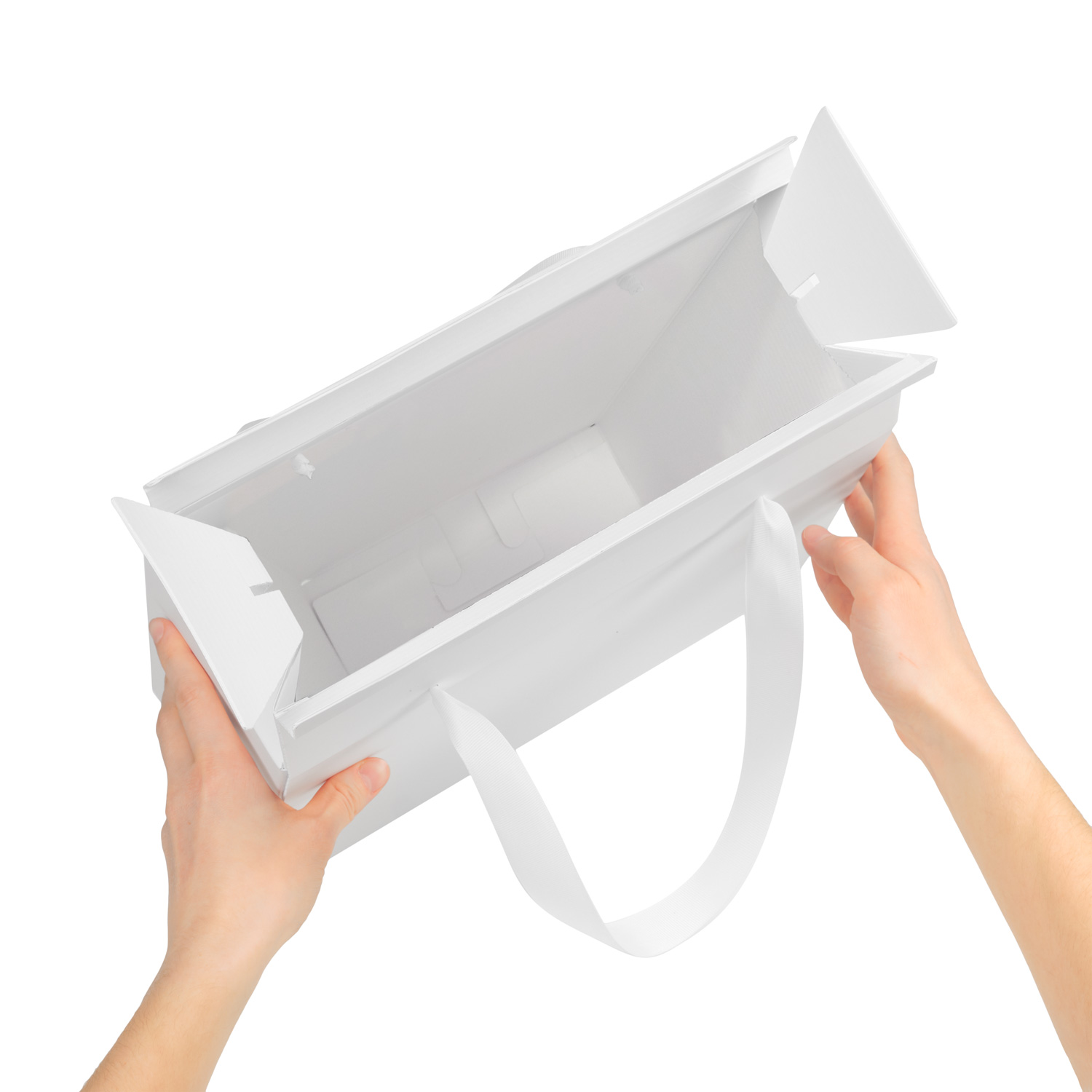 Подарочная коробка-пакет универсальная большая, белая-1