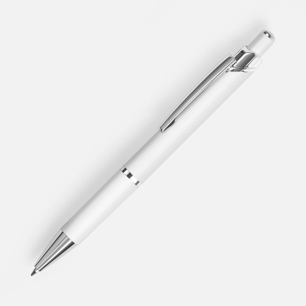 Ручка шариковая Chromos Soft Touch, белая-0