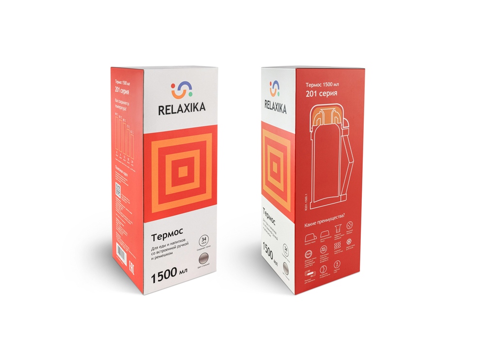Термос универсальный (для еды и напитков) Relaxika 201, 1500 мл, стальной-14