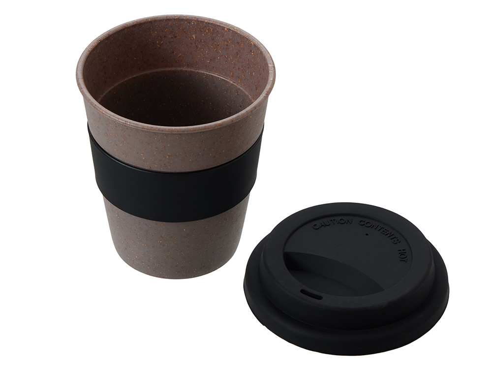 Стакан с силиконовой крышкой Cafe, черный-1