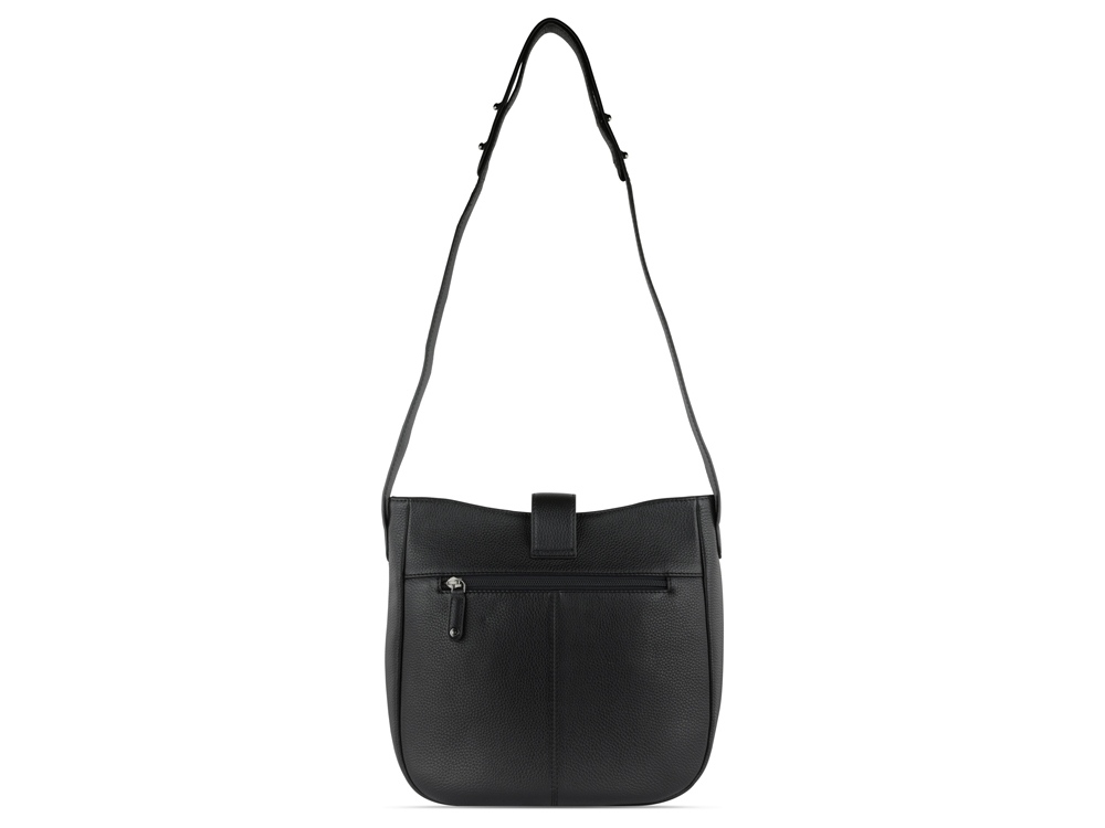 Сумка женская BUGATTI Elsa, чёрная, воловья кожа/полиэстер, 29х8х27 см-7